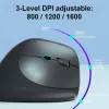 EQUIP ergonomic right-hand vertical wireless mouse 1600 DPI, RF Wireless + Bluetooth, rechargeable, 6 buttons, black