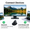 EQUIP ergonomic right-hand vertical wireless mouse 1600 DPI, RF Wireless + Bluetooth, rechargeable, 6 buttons, black