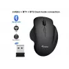 EQUIP 6-button dual-mode rechargeable wireless mouse — right-hand, optical 1600 DPI, RF Wireless + Bluetooth, black