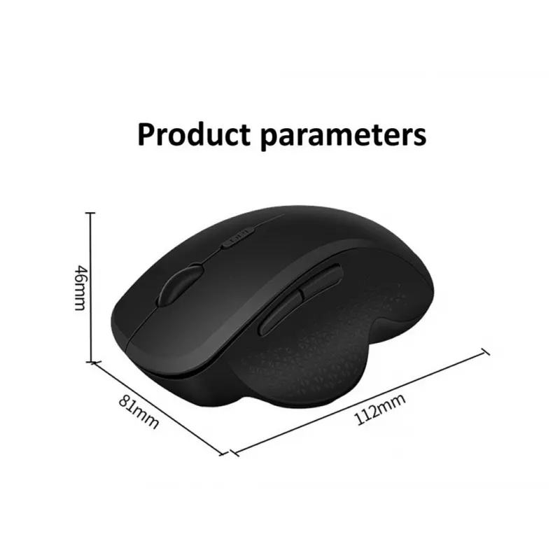 EQUIP 6-button dual-mode rechargeable wireless mouse — right-hand, optical 1600 DPI, RF Wireless + Bluetooth, black