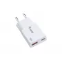 EQUIP 2-Port 30W GaN Slim USB PD Charger — USB‑C x1, USB‑A x1, 100–240V input, max 20V output, white