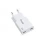 EQUIP 2-Port 30W GaN Slim USB-C PD Charger — 2 USB-C ports, 100–240V input, max 20V output, white