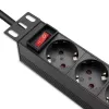 Power strip QOLTEC 54603 — 1U rack-mountable, 16A input, 4× SCHUKO outlets