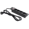 Power strip QOLTEC 54603 — 1U rack-mountable, 16A input, 4× SCHUKO outlets
