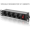 Power strip QOLTEC 54603 — 1U rack-mountable, 16A input, 4× SCHUKO outlets