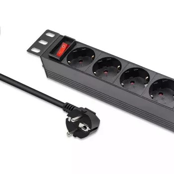 Power strip QOLTEC 54603 — 1U rack-mountable, 16A input, 4× SCHUKO outlets