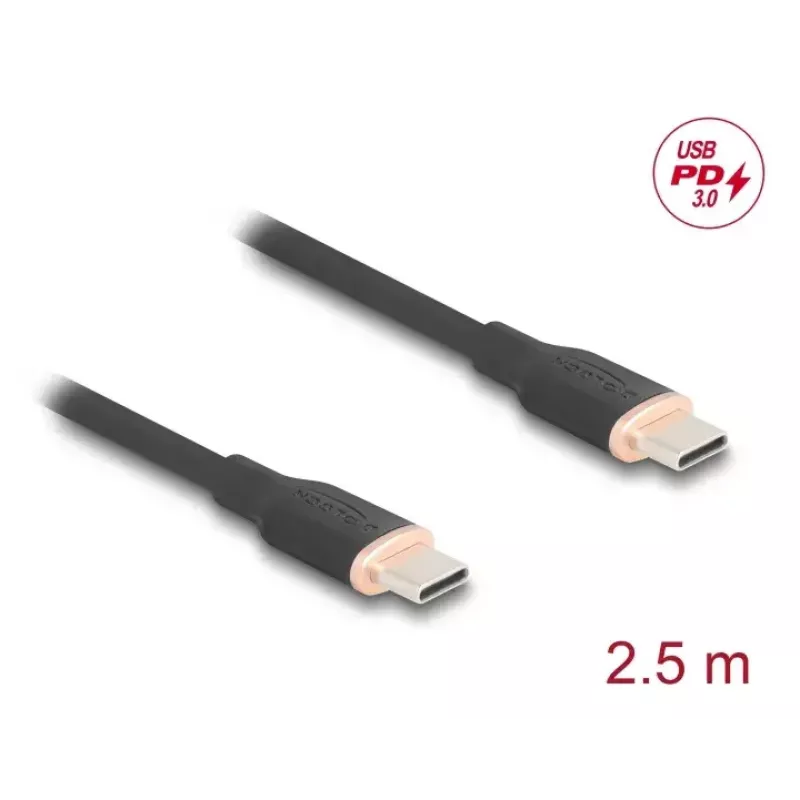 USB Cable DeLOCK 81239 2.5m USB C Black USB 2.0 0.48 Gbit/s