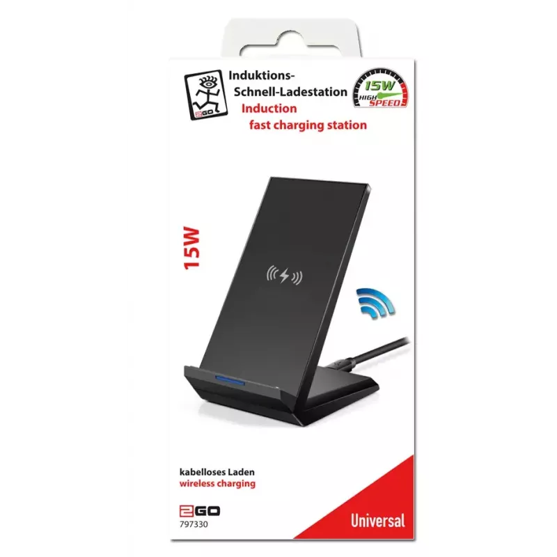 Indoor Charger 2GO 797330 Smartphone Black USB Wireless Fast Charging