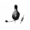 MSI IMMERSE GH20 Gaming Headset '3.5mm inline with audio splitter accessory, Black, 40mm Drivers, Unidirectional Mic, PC & Cross-Platform Compatibility'