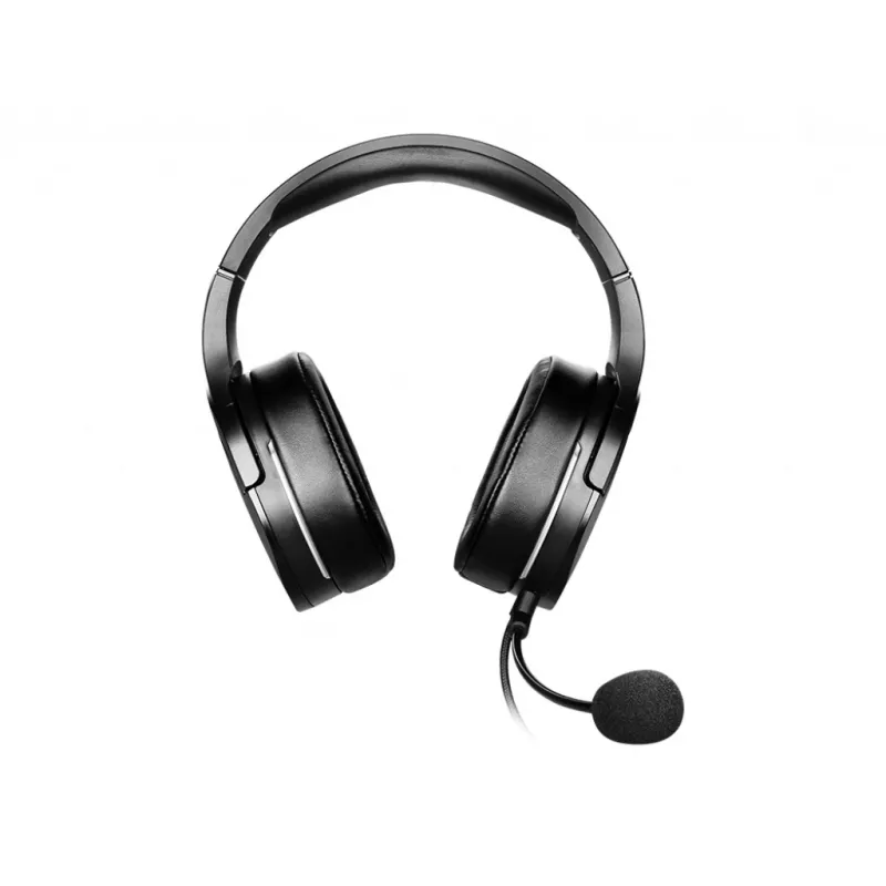 MSI IMMERSE GH20 Gaming Headset '3.5mm inline with audio splitter accessory, Black, 40mm Drivers, Unidirectional Mic, PC & Cross-Platform Compatibility'