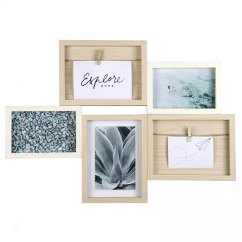Multi picture frame Hama Kalmar Oak White MDF
