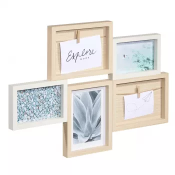 Multi picture frame Hama Kalmar Oak White MDF