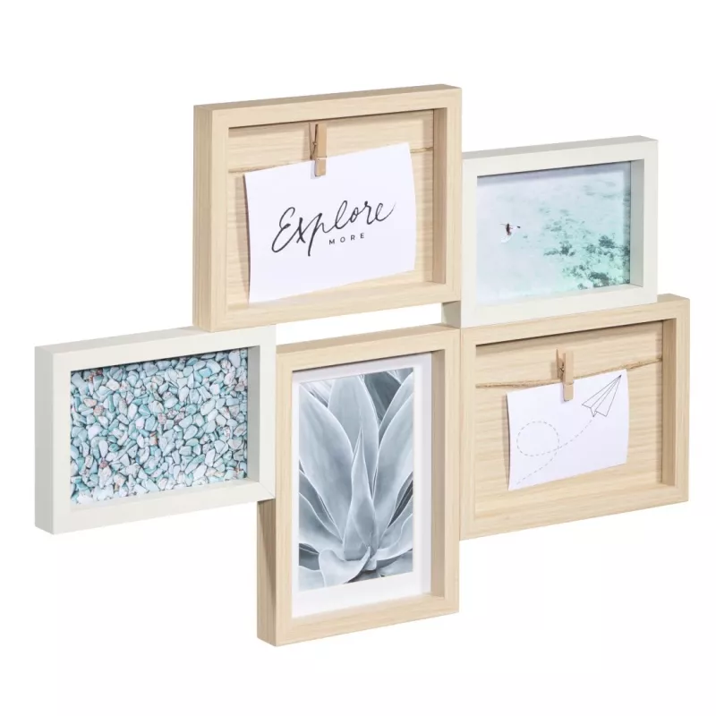 Multi picture frame Hama Kalmar Oak White MDF