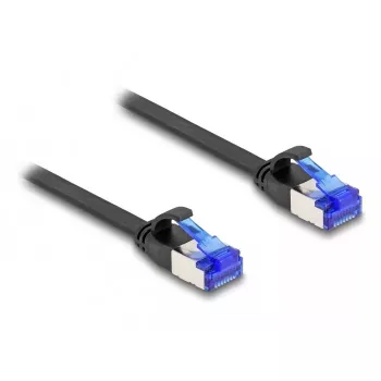 Network Cable DeLOCK RJ45 Flat Patch Cable plug to plug Cat.6A 0.5 m black