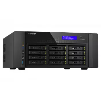NAS Tower QNAP TS-h1290FX — EPYC 7302P 3.0 GHz, 128 GB DDR4, 12-bay, QuTS hero, Black