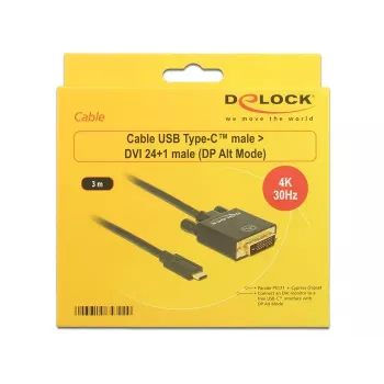 USB-C to DVI Adapter DeLOCK 3m 85322