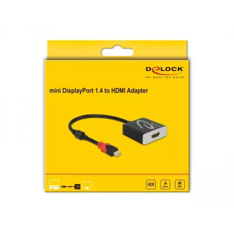Active mini DisplayPort 1.4 to HDMI Adapter DeLOCK 65302