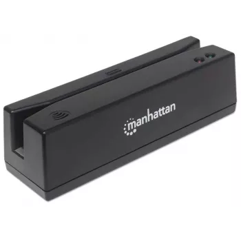 Manhattan USB-A Magnetic Strip Card Reader, Triple Track Reader, Keyboard Wedge Decoder, Cable 1.5m, Black, Three Year Warranty
