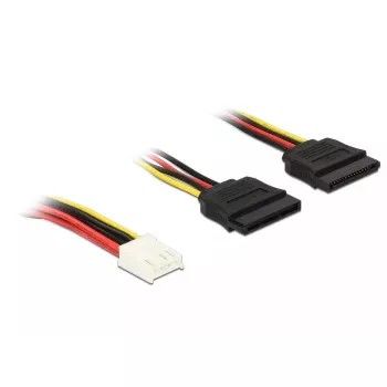 Cable DeLOCK 0.3m Floppy 4p/2x SATA 15p