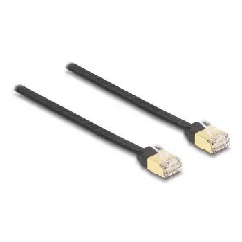 DeLOCK RJ45 Retractable Cable Cat.6A STP 1.5 m black yellow