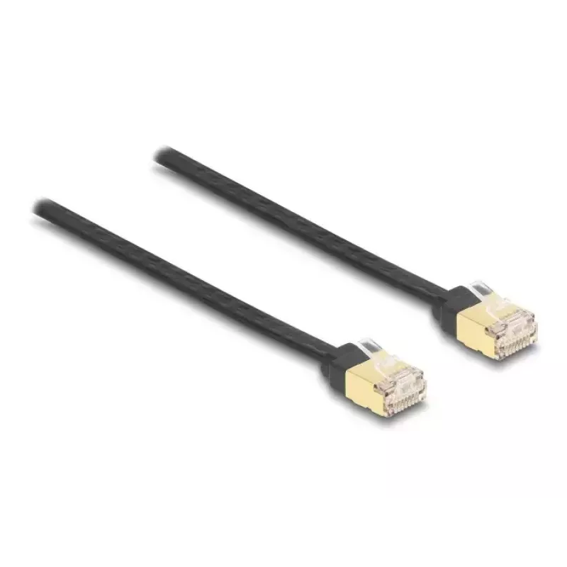 DeLOCK RJ45 Retractable Cable Cat.6A STP 1.5 m black yellow