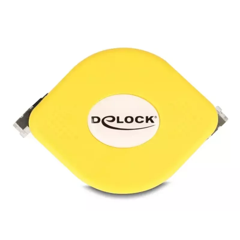 DeLOCK RJ45 Retractable Cable Cat.6A STP 1.5 m black yellow