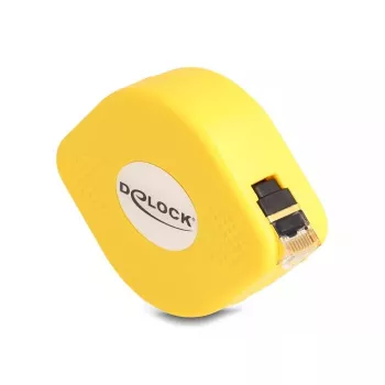 DeLOCK RJ45 Retractable Cable Cat.6A STP 1.5 m black yellow