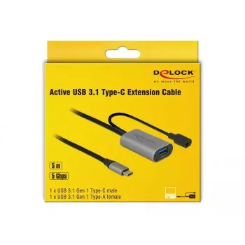 USB cable DeLOCK 85391 USB 3.2 Gen 1 5 m USB A USB C Black Grey