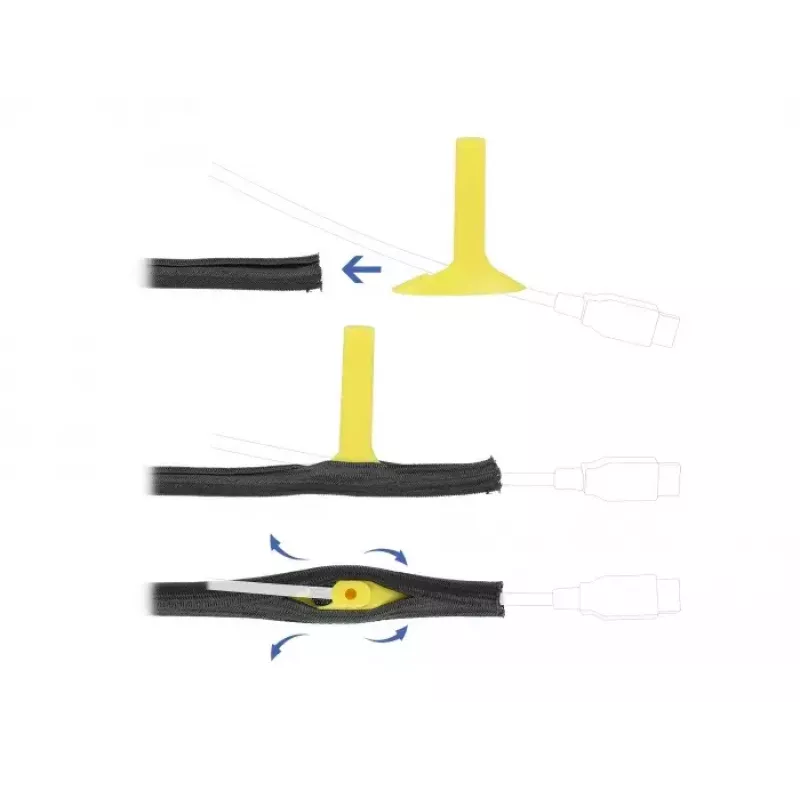 DeLOCK Pull-in tool for cable sleeve set 4 pieces Yellow Plastic