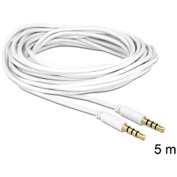 Audio Cable 3.5mm Male to Male DeLOCK 83443 5m White