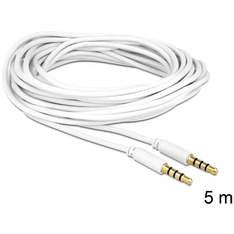 Audio Cable 3.5mm Male to Male DeLOCK 83443 5m White