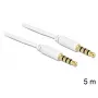 Audio Cable 3.5mm Male to Male DeLOCK 83443 5m White