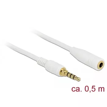 Audio Cable DeLOCK 85628 0.5m 3.5mm White