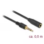 Audio Cable DeLOCK 85627 0.5m 3.5mm Black