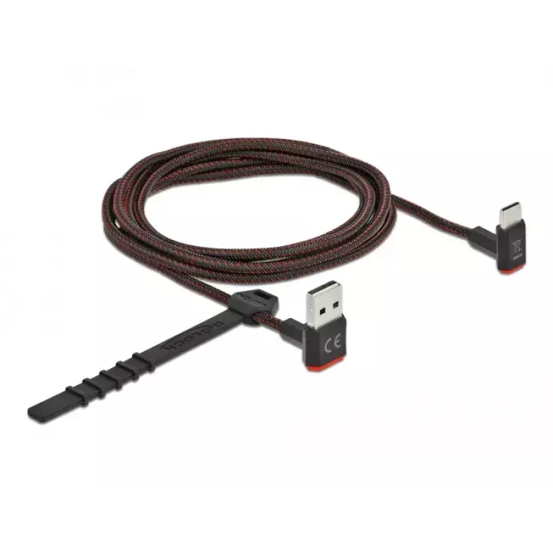 USB 2.0 Cable DeLOCK EASY-USB 85278 Type-A to Type-C Male 2m Black