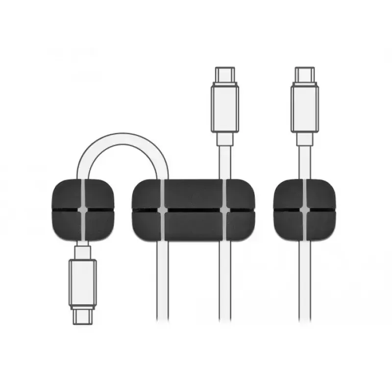 Cable holder DeLOCK 18331 Black