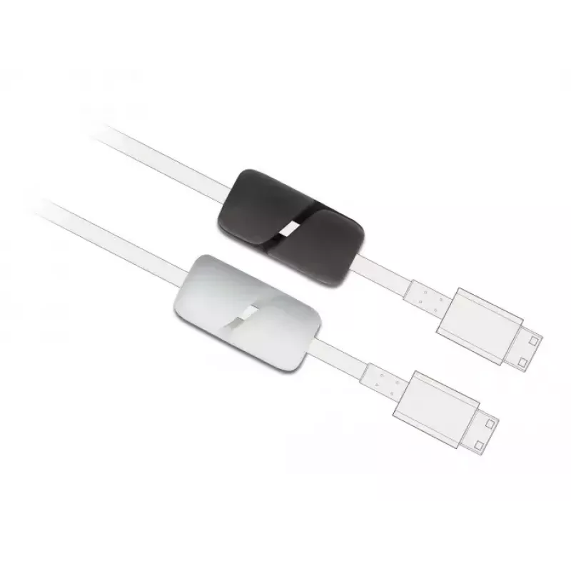 Cable holder DeLOCK 18404 self-closing self-adhesive 3 pieces black white