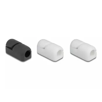 Cable holder DeLOCK 18404 self-closing self-adhesive 3 pieces black white
