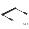 Coiled Cable Extension DeLOCK 86768 3.5mm Male to Female 1.5m Black