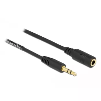 Coiled Cable Extension DeLOCK 86768 3.5mm Male to Female 1.5m Black