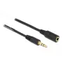 Coiled Cable Extension DeLOCK 86768 3.5mm Male to Female 1.5m Black