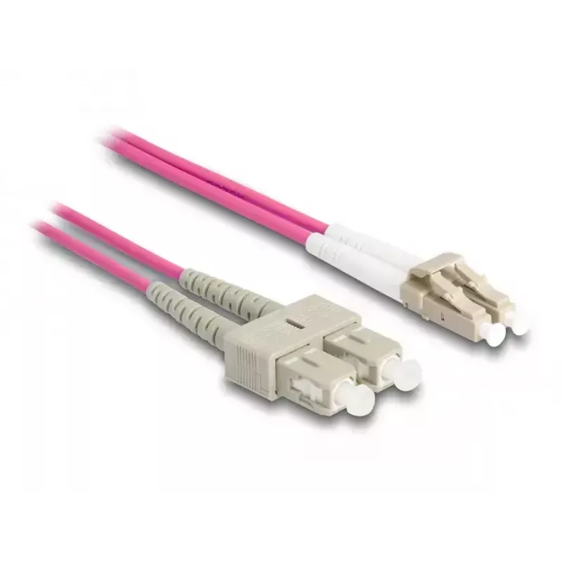 DeLOCK Fiber Optical Cable LC Duplex to SC Duplex OM4 2m