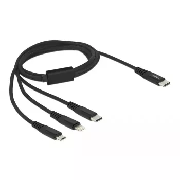 USB Charging Cable DeLOCK 87149 3 in 1 USB Type-C to Lightning Micro USB 1m