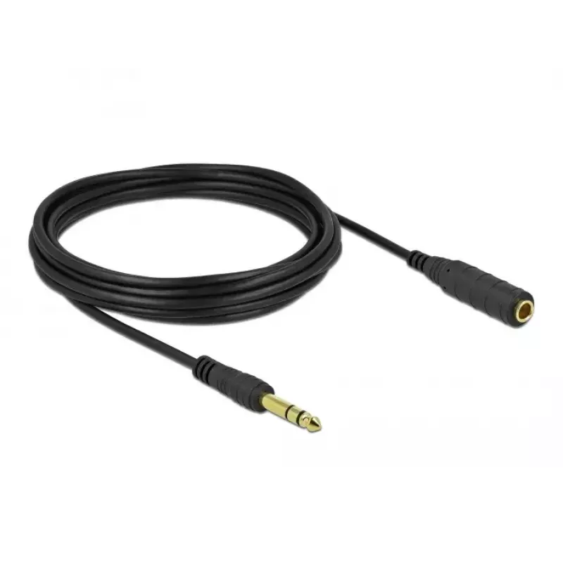 Stereo Jack Extension Cable DeLOCK 86767 6.35mm 5m Black