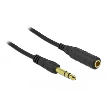 Stereo Jack Extension Cable DeLOCK 86767 6.35mm 5m Black