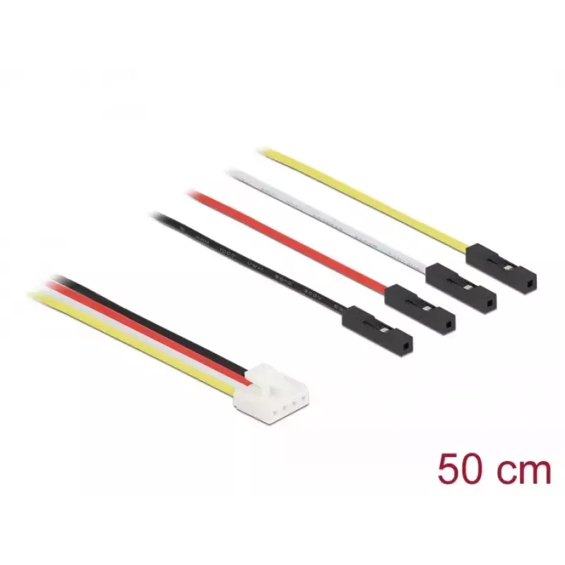 Internal power cable DELOCK 86950, 0.5 m, male to female, multicolour (black/red/white/yellow)