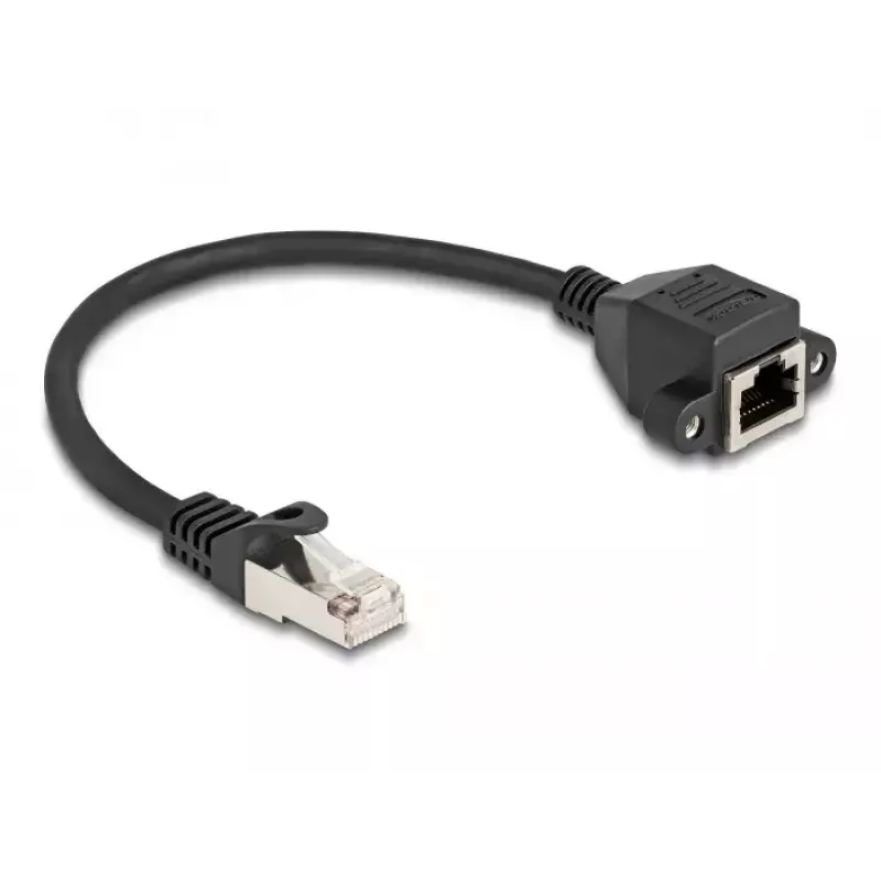 DeLOCK RJ50 Extension Cable male to female S/FTP 0.25 m black