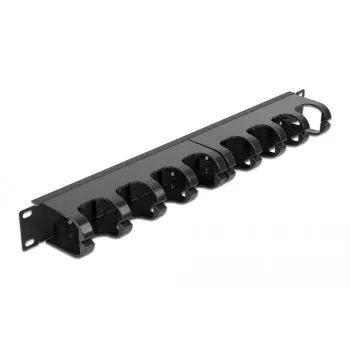 Cable management panel DeLOCK 19 inch 10 closed routings 1U black