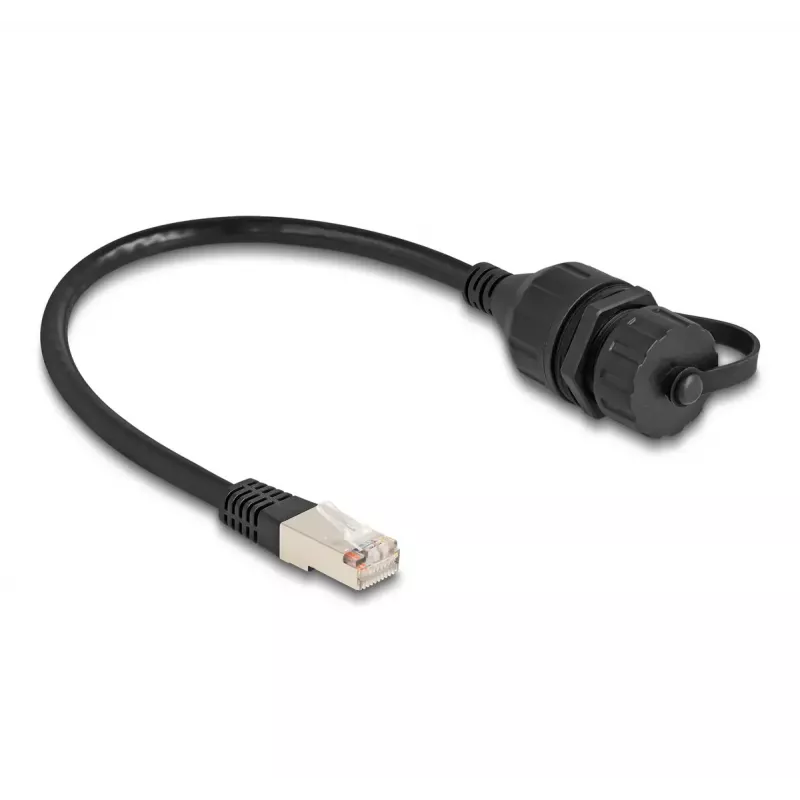 DeLOCK Cable RJ50 male to RJ50 female IP67 waterproof 20 cm