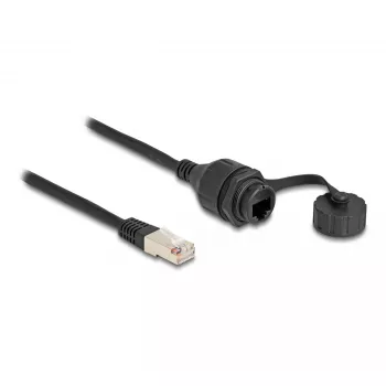 DeLOCK Cable RJ50 male to RJ50 female IP67 waterproof 20 cm